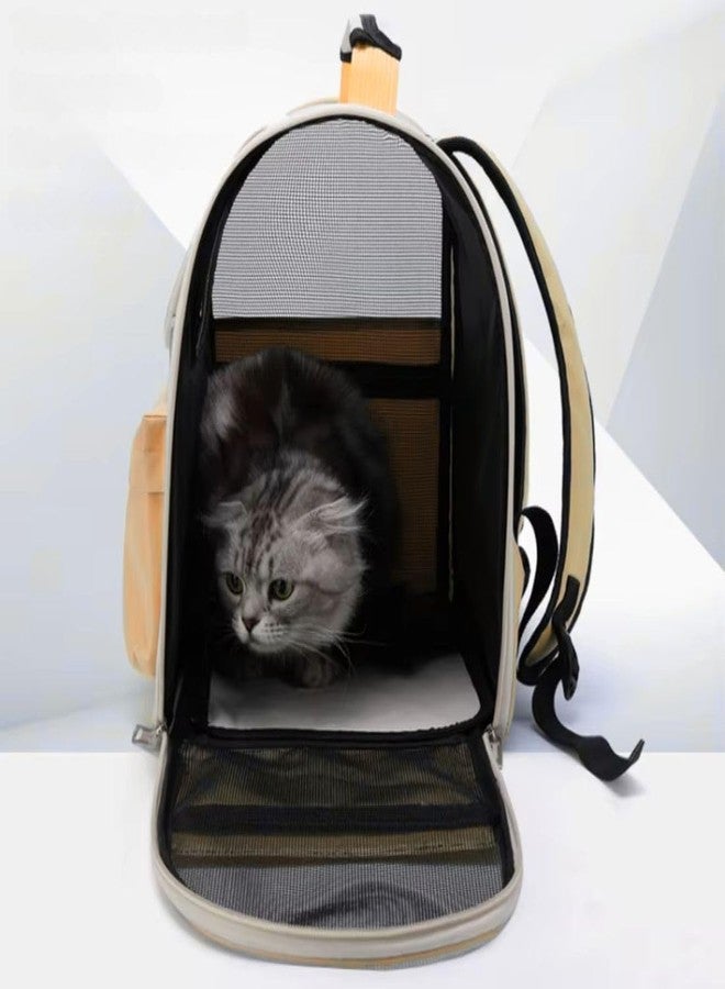 Pet Fun Cat Backpack Carrier - Airline Approved Pet Backpack for Cats, Small Dogs, Puppies, Kittens, Bunnies & Birds - Clear Pet Travel Bag for Outdoor Hiking & Adventures-Yellow - Image 5